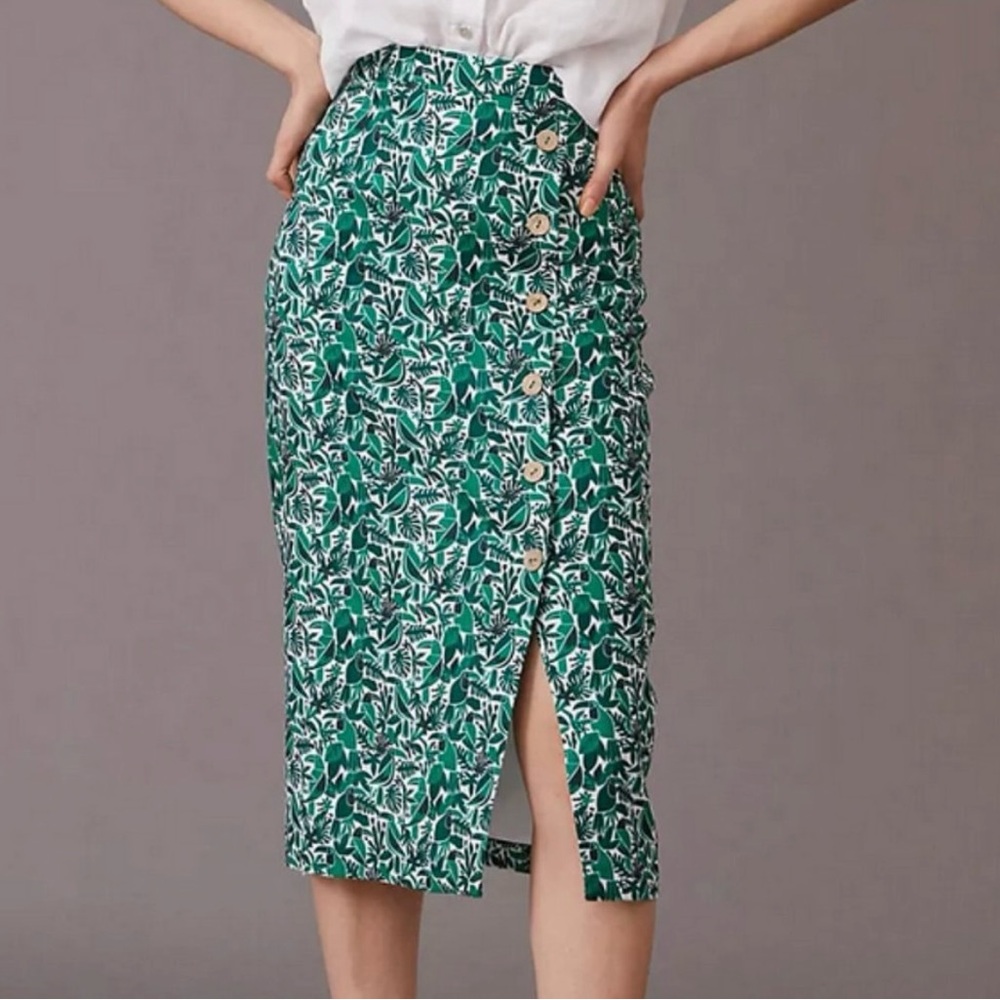 Anthropologie Hutch Green linen Skirt